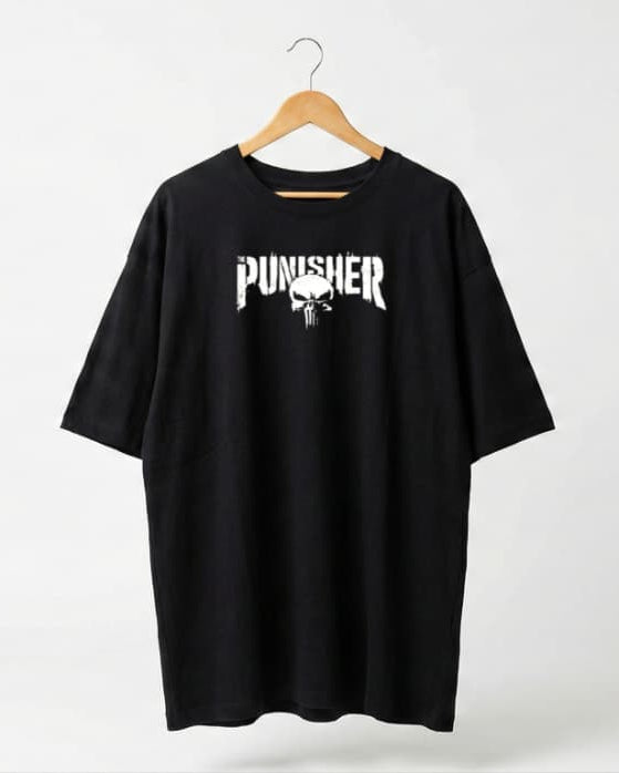"PUNISH" Skull & Snake Graphic Oversized T-Shirt